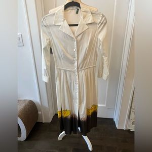 Prada with beaded appliqué cotton dress size eu38 Made in Italy